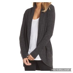 Barefoot Dreams CozyChic Lite Circle Cardigan in Charcoal Gray Medium